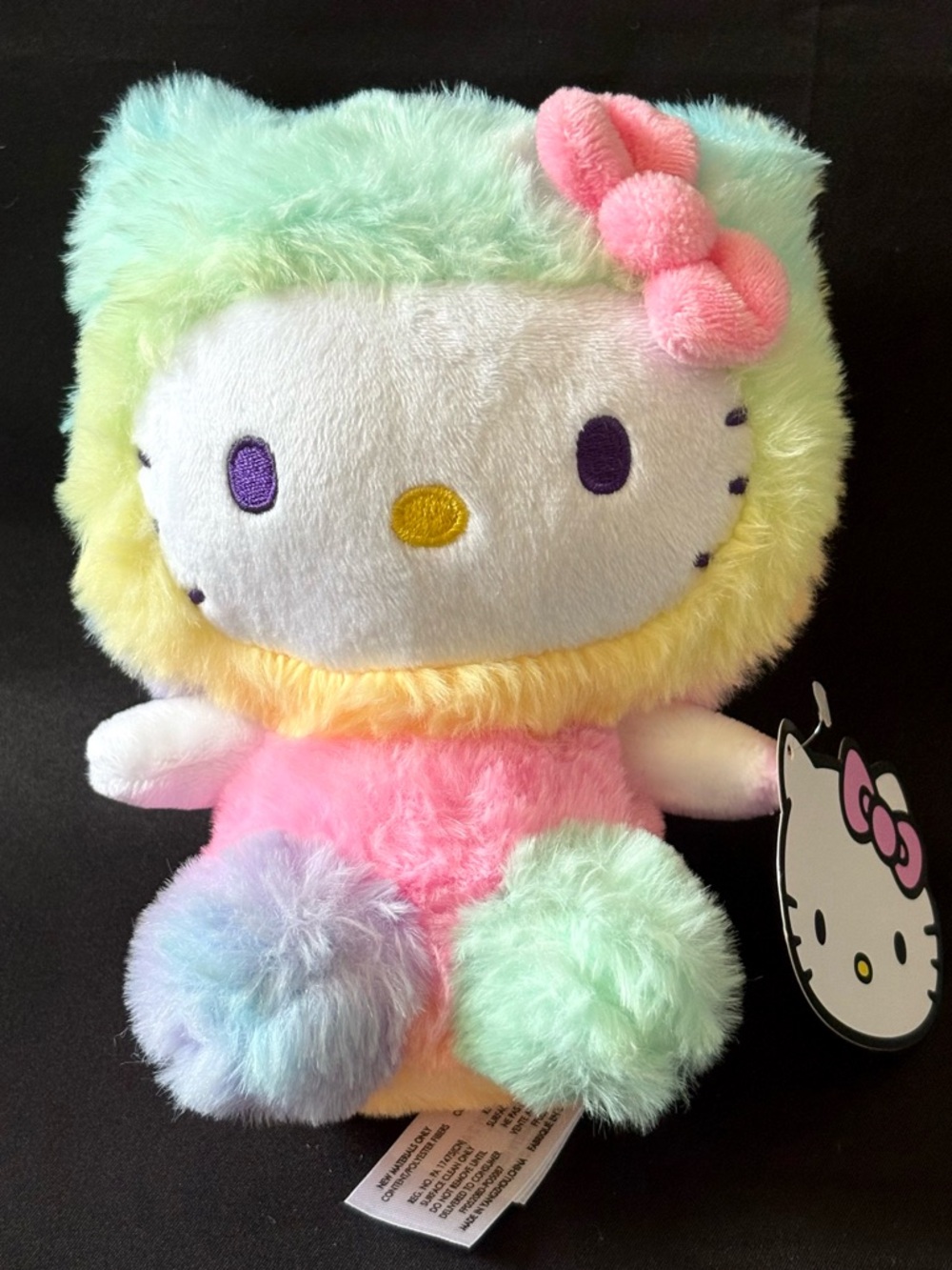 Sanrio Hello Kitty Plush 8” Pastel Sherbet Rainbow Stuffed Animal Toy Fiesta NWT